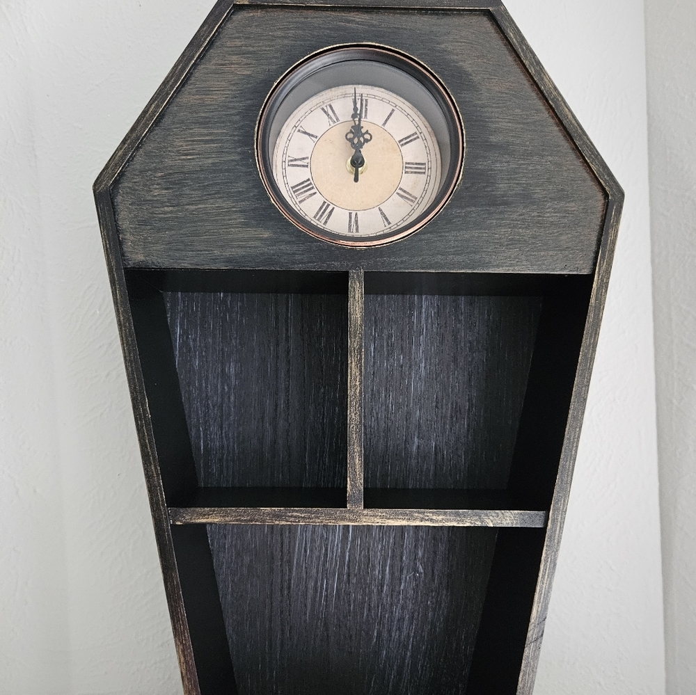 NWT Michaels Ashland X Iridescent Moon Coffin Shelf With Clock - Picture 3 of 7